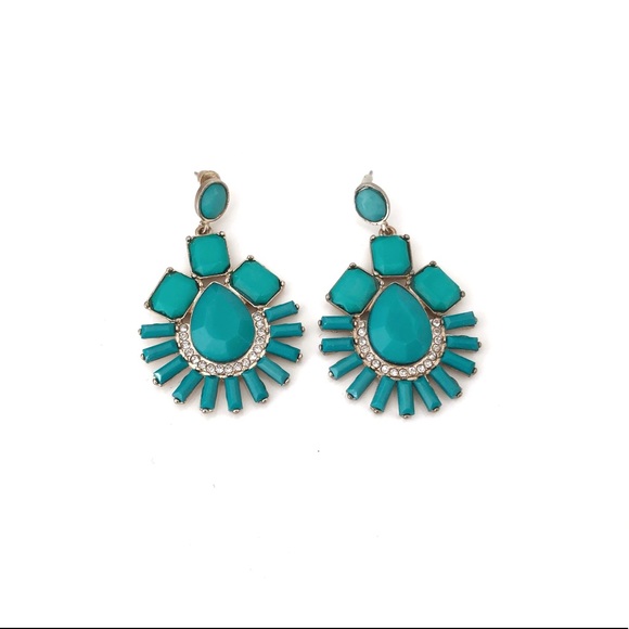Brand New Turquoise Earrings with Rhinestone - Picture 2 of 4